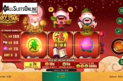 Win Screen 3. Three Lucky Stars from Spadegaming
