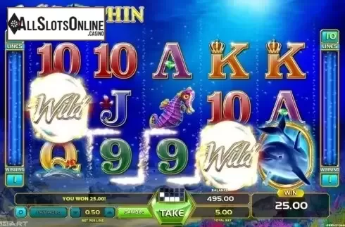 Win Screen . Wild Dolphin from GameArt