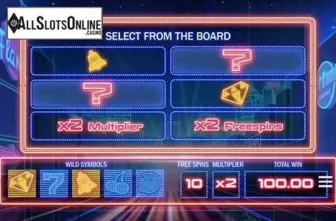 Feature screen. Wild Neon from Push Gaming