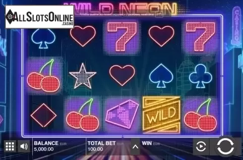 Reels screen. Wild Neon from Push Gaming