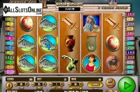 Win screen. Zeus 2 (Habanero) from Habanero