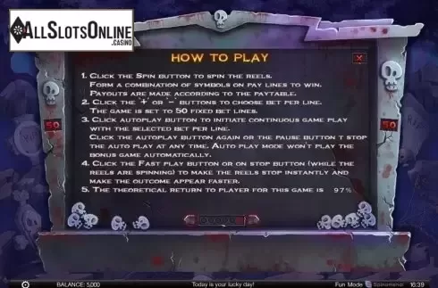 Screen7. Zombie slot mania from Spinomenal