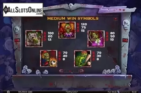Screen4. Zombie slot mania from Spinomenal