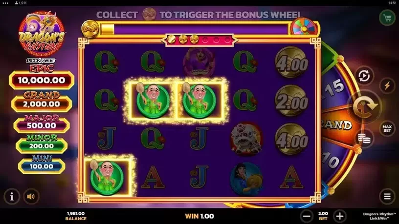Dragon's Rhythm Link&Win slot screenshot 3