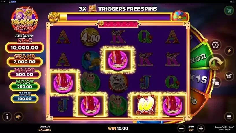 Dragon's Rhythm Link&Win slot screenshot 2