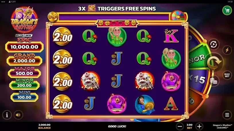Dragon's Rhythm Link&Win slot screenshot 1