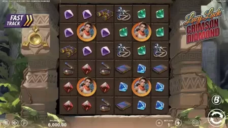 Lucy Luck and the Crimson Diamond slot screenshot 1