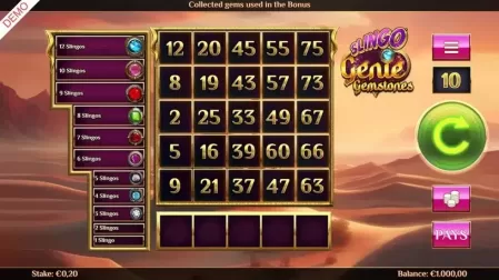 Slingo Genie Gemstones slot screenshot 1