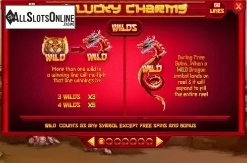 Paytable 1. 8 Lucky Charms from Spinomenal