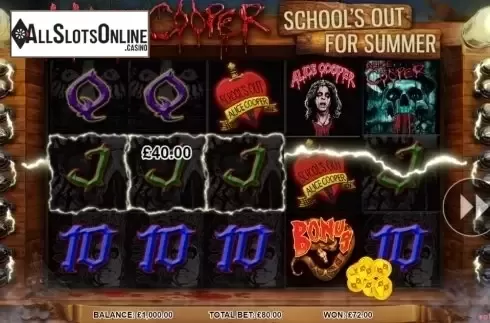 Win Screen 2. Alice Cooper from FunFair