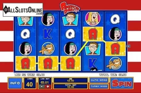 Win Screen . American Dad from Playtech