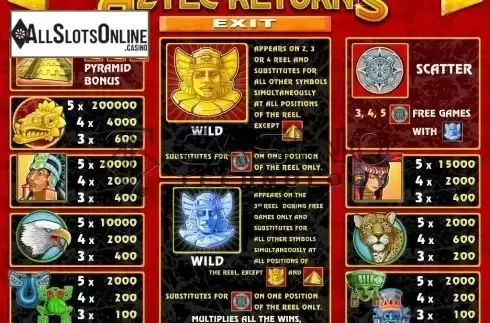 Screen7. Aztec Returns from Casino Technology