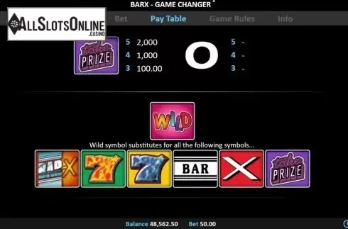 Symbols 2. Bar X Game Changer from Realistic