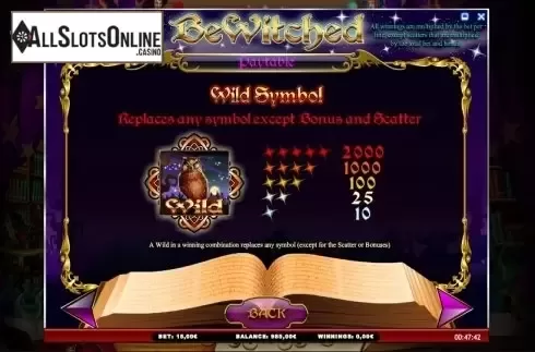 Paytable 3. Bewitched from iSoftBet
