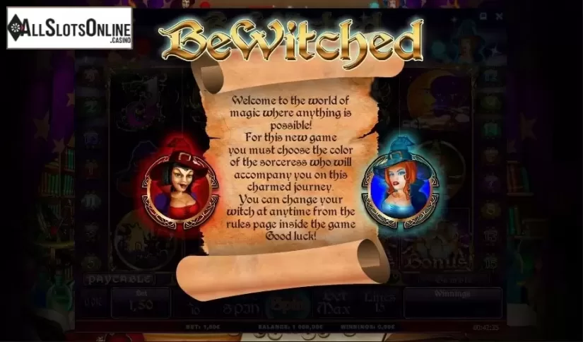 Game features. Bewitched from iSoftBet