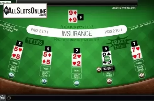 Game Screen 2. BlackJack Twins and Crazy Twins Extended from GAMING1