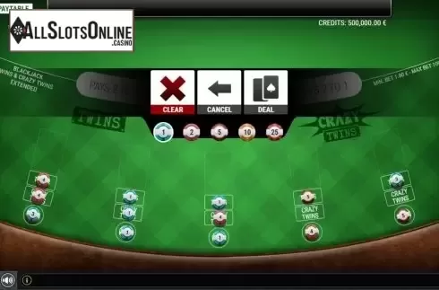Game Screen 1. BlackJack Twins and Crazy Twins Extended from GAMING1