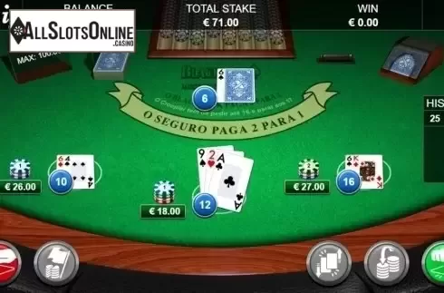 Game Screen. Blackjack Pro MH Portuguese from NextGen