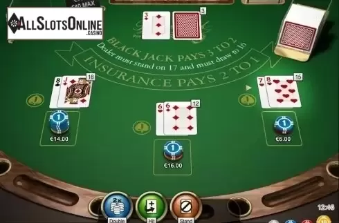 Game Screen. Blackjack Professional Series from NetEnt