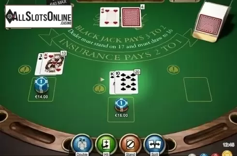 Game Screen. Blackjack Professional Series from NetEnt