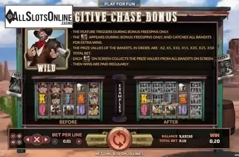 Bonus screen