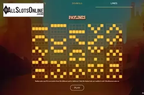Paylines screen