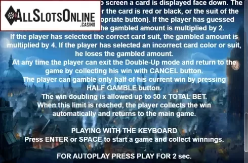 Paytable 4. Carats Whisper from Casino Technology