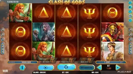 Clash of Gods slot screenshot 1