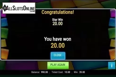 Win screen. Colour Cubes from IGT