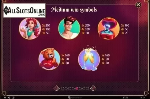 Paytable 1. Cupids Strike from Spinomenal