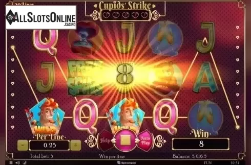 Win Screen. Cupids Strike from Spinomenal