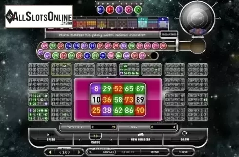 Game Screen. Deep Space Bingo from Oryx