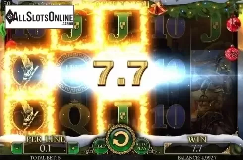 Win Screen. Demi Gods II Christmas Edition from Spinomenal