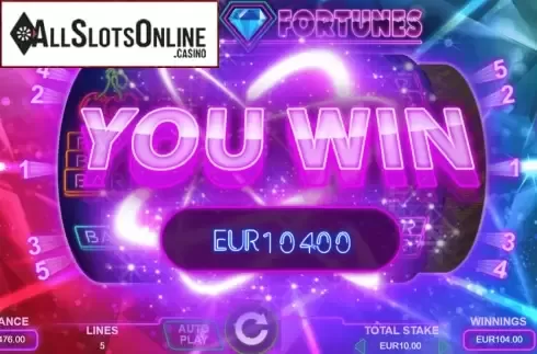 Win Screen 3. Diamond Fortunes from Leander Games