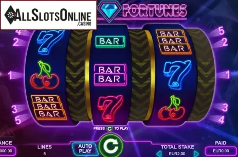 Reel Screen. Diamond Fortunes from Leander Games