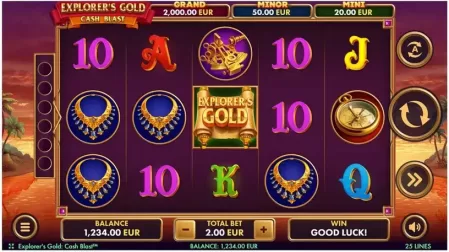 Explorer's Gold Cash Blast slot screenshot 1