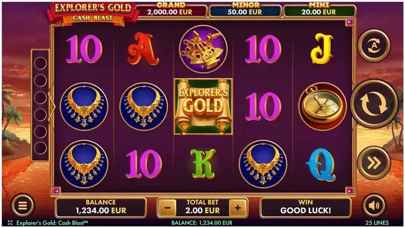 Explorer's Gold Cash Blast slot screenshot 1