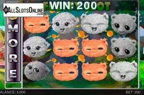 Win screen. Fluffy Slot from Spinomenal