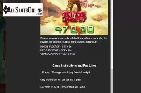 Game Instructions and Paylines