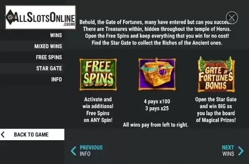 Paytable 1