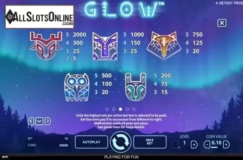Screen8. Glow from NetEnt