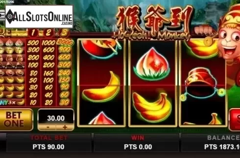 Reel screen. HoYeah! Monkey from Spadegaming