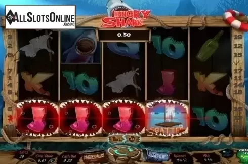Win Screen. Hungry Shark from Wazdan