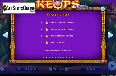Scatter pays screen