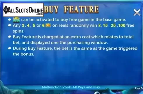Buy feature screen