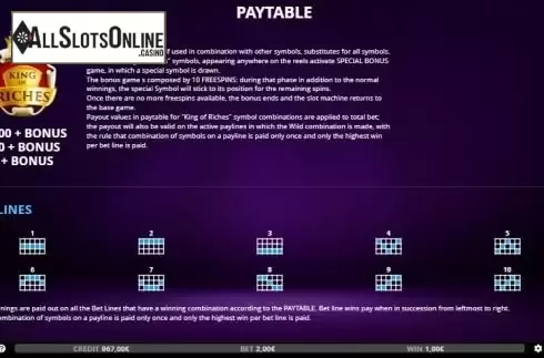 Paytable 3