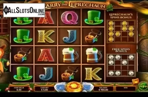 Reel Screen. Larry the Leprechaun from Wazdan