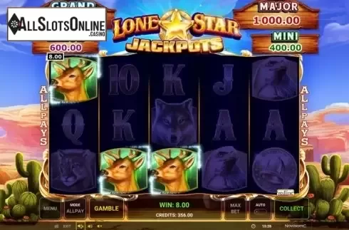 Win Screen 2. Lone Star Jackpots from Greentube