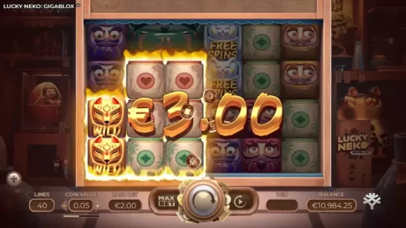Lucky Neko Gigablox slot screenshot 2