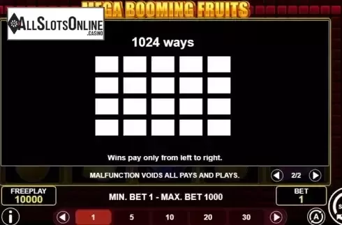 Paytable screen 2